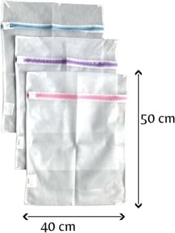Waszakken Wasnetten met rits 6 stuks - microvezeldoeken 2 stuks - Wit - Roze - Blauw - Paars - 50 x 40 cm - Inclusief verzenden - Ritssluiting - Wasnetjes - Washing Bag - Waszakken - Wasnetje bh lingerie - Wasnetten - Transparant - 100% polyester — thumbnail 4