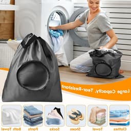 Vouwbare Waterdichte Waszakken voor Reizen - 2 Stuks, Ideaal voor Camping en Opbergen van Vuile Kleding (53 x 52 cm) — thumbnail 2
