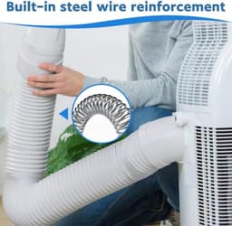 Afvoerslang Airco - Slang Mobiele Airco - Ventilatie Afvoer - Links Aansluiting - 150 mm 2 meter - Wit — thumbnail 4