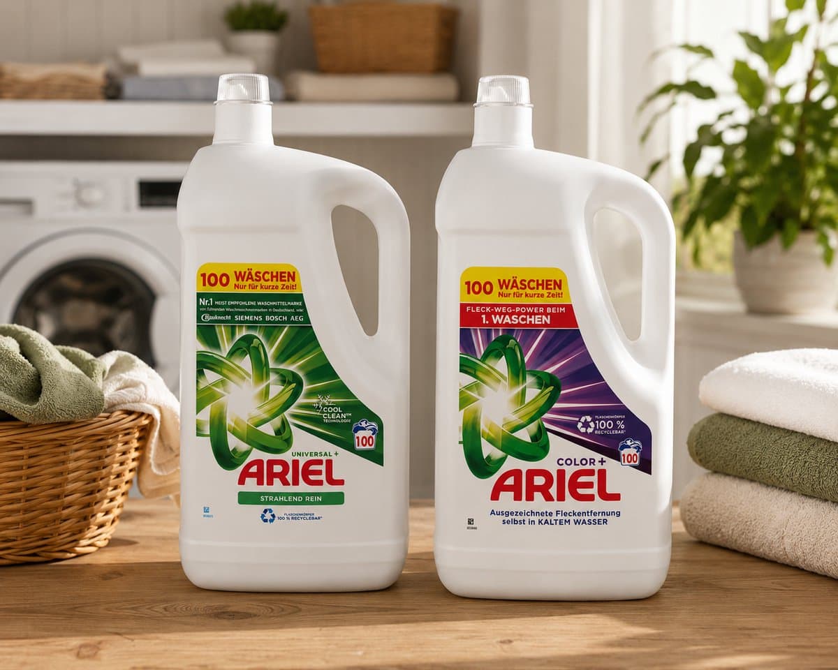 1x Ariel universeel 1x Ariel Color Wasmiddel - Vloeibaar 5 Liter - 100 wasbeurten per fles - Voordeelverpakking — afbeelding 1