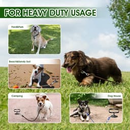 Grondanker Honden - Spiraal Grondpen - Veilig Vastzetten - 360 Graden Rotatie - 50 cm Lengte - Zilverkleurig — thumbnail 2