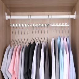 4 stuks wasrek - bovenkledingopslagrek - broekopslagrek - kledinghaak - opvouwbaar wasrek - metalen wasrek - verstelbaar - herbruikbaar - opbergaccessoires - geschikt voor kast, balkon, slaapkamer (zilver,26*5*2cm) — thumbnail 3