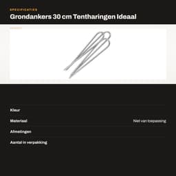 Dailygoods- Grondankers 30 cm - 8 Stuks - Verzonken Haringen - Beitelpunt - Antislip Haak - Geschikt voor Tenten en Hekken - Tentankers — thumbnail 4