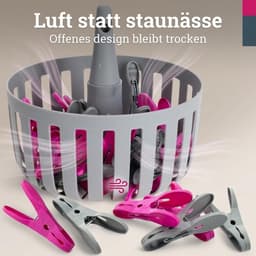 Dailygoods- Wasknijpermand met 30 klemmen - Robuuste mand - Praktische opbergmand - UV-bestendig - Weerbestendig - Ruimtebesparend - Wasmand — thumbnail 5