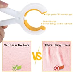 Dailygoods- Handdoekclips 6 stuks - Antislip - Duurzaam - Voor bevestiging - Voor grote voorwerpen - Roestvrijstalen veer - 9,5 x 6,5 x 1,8 cm - Wasknijpers — thumbnail 2
