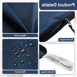 Waterdichte waszakken voor reizen - 4 stuks, opvouwbare tas voor vuile kleding, ideaal voor zwemmen, yoga en sportactiviteiten, beschikbaar in 3 maten (blauw) — thumbnail 4