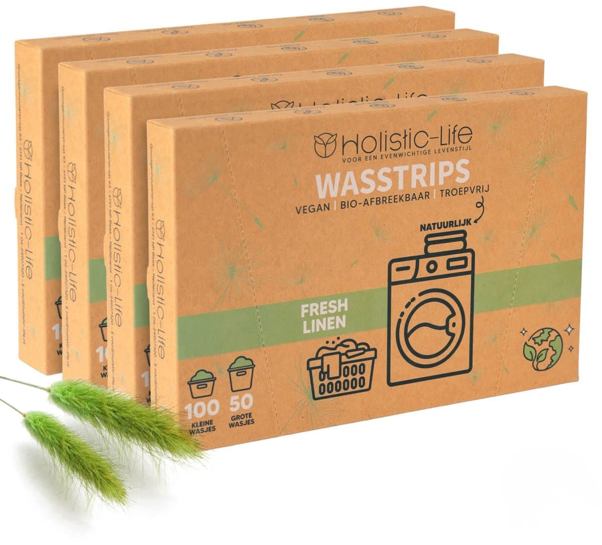 Wasstrips - Fresh Linen 400 Wasbeurten Incl. Wasverzachter – Wasmiddel Wasdoekjes – Wasmiddeldoekjes - Vegan — afbeelding 1