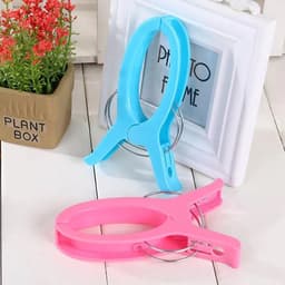 6-stuks Grote wasknijper - Plastic wasknijper - Strandhanddoekklem - Dekenklem - 16x9,5 cm - Multifunctioneel - Winddicht en draagbaar - Geschikt voor het vastzetten van strandhanddoeken, dekens, handdoeken, tapijten, enz. - Blauw — thumbnail 4