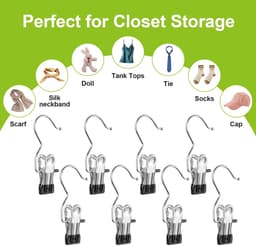 NTHProducts - Washaak - Rvs Haken - Ideaal voor Organisatie - Zwart - Kledingclips - Voor Trousers, Schoenen en Handdoeken - 8 Stuks — thumbnail 5