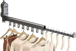 RUX® Wanddroogrek Inklapbaar - Wanddroogrek - Zwart - ‎6cm x 58cm x 17cm — thumbnail 1
