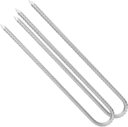 Dailygoods- Grondankers U-vormig 30 cm - Stabiele Haringen - Verzinkt - Stormbestendig - Set van 8 - Geschikt voor Trampoline/Camping - Tentharingen — thumbnail 3