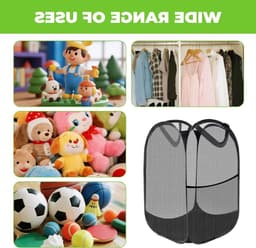 Set van 3 Opvouwbare Wasmanden, Draagbare Pop-Up Wasmanden, Ideaal voor Badkamer en Kamperen, 36 x 36 x 58 cm, Handig voor Wasverzameling en Ruimtebesparing — thumbnail 2