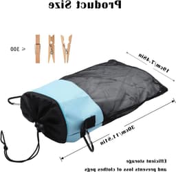 Waterdichte Kledingknijper Tas met Trekkoord, Organizer voor 300 Kledingknijpers, Ideaal voor Binnen en Buiten Gebruik — thumbnail 3