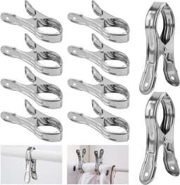 Set van 8 RVS Kledingknijpers voor Grote Handdoeken, Ideaal voor Strand, Kamperen en Was, Duurzame en Sterke Tension Clips voor Handdoeken en Badhanddoeken — thumbnail 1