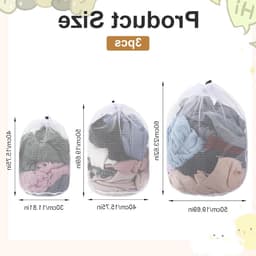 Waszakken set van 3, wasnetten voor wasmachine, beschermt kleding tegen vervorming, vouwen en slijtage, 30 x 40, 40 x 50, 50 x 60 cm — thumbnail 4