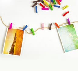 Houten Mini Klemmen - Ambachtelijke Clips - Decoratie en Knutselen - Inclusief Jute Touw - 100 Stuks - Oranje — thumbnail 3