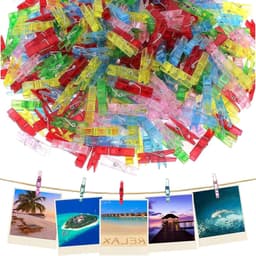 Transparante mini wasknijpers, 100 stuks kleine clips voor foto's, knutselen en feestdecoratie (3 * 25mm) — thumbnail 1