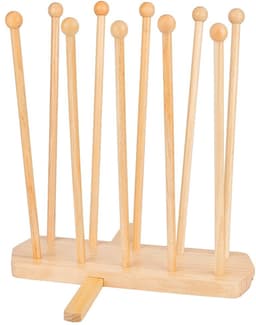 Dailygoods- Droogrek Herbruikbaar - Plastic Zak Droogrek - Afdruiprek Houder - 10 Stokken Vurenhout - Stabiliteit - 100mm Breed, 320mm Hoog - Afdroogrek — thumbnail 1