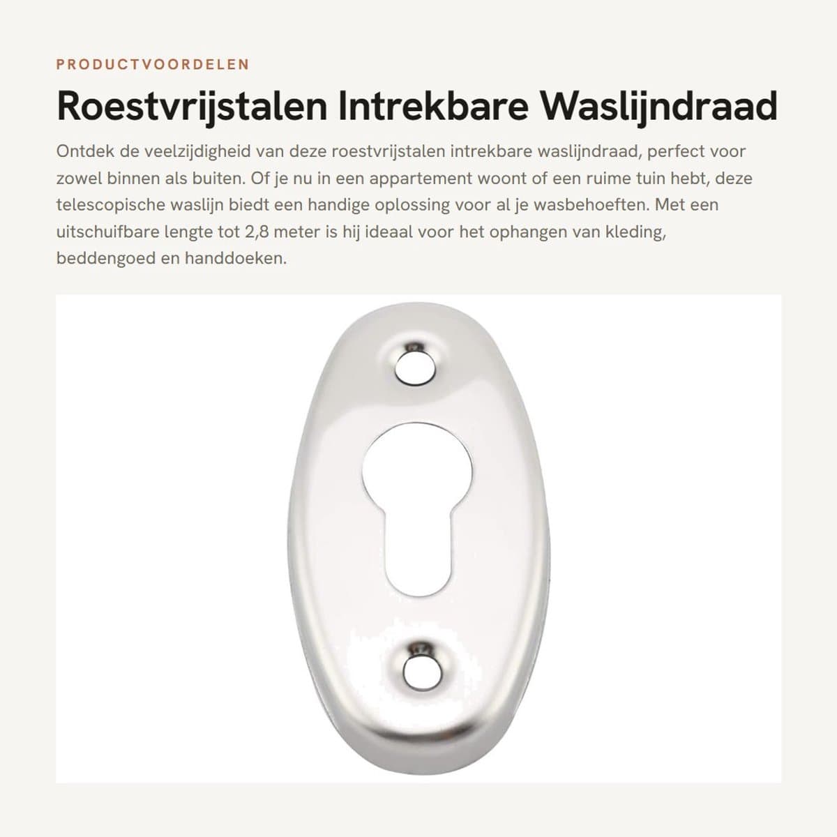 Dailygoods- Waslijn Uittrekbaar Tot 2,8 M - Wanddroogrek - Intrekbare Waslijndraad - Telescopische Waslijn - Ruimtebesparend Ontwerp - Eenvoudig Te Installeren - Kledinglijn — afbeelding 1
