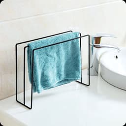 Dailygoods- Droogrek Roestbestendig - Handdoekrek Keuken - Handdoekhouder Badkamer - Staand Ontwerp - Drie Rijen Hangers - Duurzaam Ijzer — thumbnail 3