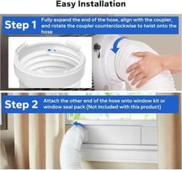 Afvoerslang met adapter - Flexibele buis - Airco ventilatie - 360 graden buigbaar - 150 mm x 15 m - Zwart — thumbnail 3
