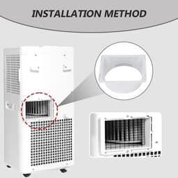 Dailygoods - Airconditioning - Draagbare airconditioning - Vierkant naar rond - Rood - Afvoerslang - Geschikt voor wasdroger - 150 mm — thumbnail 4