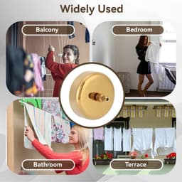 Dailygoods- Waslijn Uittrekbaar - Wanddroogrek - Kledinglijn - Roestvrij Staal - Intrekbaar - Voor Binnen/Buiten — thumbnail 4