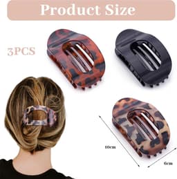 Platte haarspelden - Klaauwspelden - Haar stylen - Antislip grip - 3 stuks - Zwart — thumbnail 5