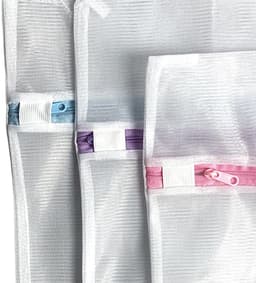 Waszak - Wasnetten groot met rits 3 stuks - microvezeldoek 1 stuk - Wit - Roze - Blauw - Paars - 60 x 50 cm - Incl. verzenden - Ritssluiting - Wasnetjes - Washing Bag - Waszakken - Wasnetje bh lingerie - Transparant - 100% polyester - Wassen — thumbnail 2