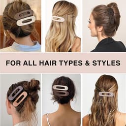 6 stuks platte klauwclips, grote platte haarclips voor vrouwen en meisjes, sterke grip, antislip haarklauwen voor dik dun haar (mat 5) — thumbnail 3
