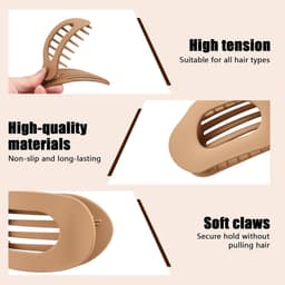 6 stuks platte haarclips voor dames, eendensnavel, haarspeld, dun haar, antislip haarklemmen, mat grote haarclip, sterke grip, vrouwenhaarspelden, voor dagelijks gebruik, sport — thumbnail 4