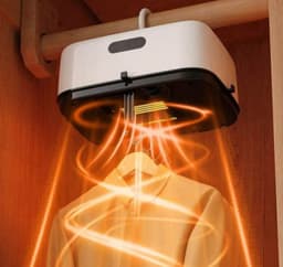 Draagbare Kledingdroger – Mini Draagbare Droger – Opvouwbaar & Compact – Met Afstandsbediening & UV-Licht – Voor Thuis & Studenten – Wit — thumbnail 2