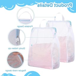 2 Stuks Grote Wasnetten - Herbruikbare Wasnetten met Premium Rits Sluiting voor Ondergoed, Zijde Blouses en Delicate Kleding (50x60cm) — thumbnail 4