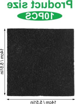 Compostfilters van Actieve Koolstof voor Keukenafval - 10 Stuks - Vierkant 14 cm - Geurfilter voor Organisch Afval en Composteerbak — thumbnail 5