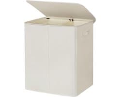 DnA® Wasmand 2 Vakken - Wasmand - Wassorteerder - Wit - 63cm x 37cm x 69cm