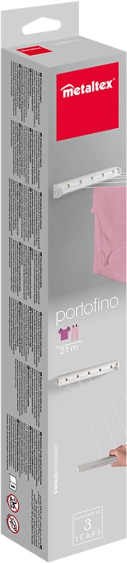 Metaltex - Roldrooglijn Portofino - 21 meter drooglengte - Inclusief montagemateriaal - Wit — thumbnail 2