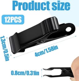 - Metalen Klemmen - Mini-Krokodillenklemmen - Antislip Veerklemmen - Knutselwerk - Gordijnen - Kleding - Breedte 1,27 cm - 12 Stuks - Geschikt voor Diverse Toepassingen - Zilverkleurig — thumbnail 2