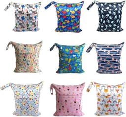 Waterdichte natte tas 40 x 45 cm voor luiers, camping, reizen en gym, grote waszak voor kleuterschool en strand — thumbnail 4