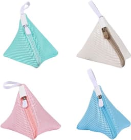 Mini Triangle Waszakken - 4 Stuks Mesh Waszakken met Rits voor Ondergoed, Sokken en Delicate Kleding - Ideaal voor de Wasmachine en Reizen (4 Kleuren) — thumbnail 1