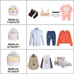 Allecto - 3-delige trekkoord waszak - waszakken met gaas - delicate was - 3 stuks - wasmachine - speelgoedopslag - geschikt voor babykleding — thumbnail 3