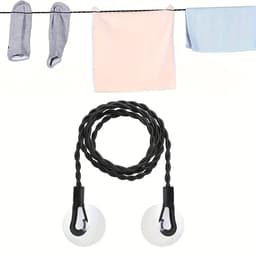 1 stuk elastische waslijn, reiswaslijn, draagbare uitschuifbare waslijn met haken en zuignappen, campingwaslijn 3 meter — thumbnail 1