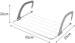 Verstelbare Opvouwbare Droogrek – Balkon, Raam of Binnen – Voor Kleding, Handdoeken, Sokjes en Planten – 1 Stuk — thumbnail 5