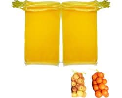 Fruitnetzakken - Mesh zakken - Boodschappen bewaren - Ventilerend ontwerp - 50 stuks - Geel
