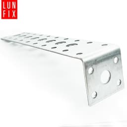 Betonanker Vlakstaal - Bevestigingshoek Staal - Houtconstructies Verankeren - Verhoogd Draagvermogen - 200 x 40 mm - Zilver — thumbnail 2