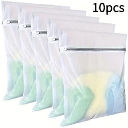 10 waszakken van mesh, speciaal ontworpen voor delicate kledingstukken: verbeterde, verdikte, ademende en anti-haak waszakken voor ondergoed, truien en zijde - onmisbaar voor thuis, op reis en in studentenkamers. — thumbnail 1