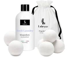 Labryce - Drogerballen 7cm & Wasparfum Fresh Laundry - Frisse geur met katoenbloem & witte musk 250 ml — afbeelding 1