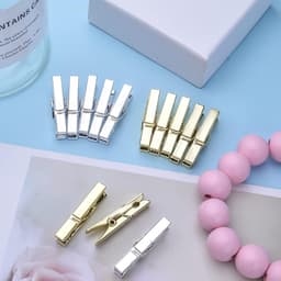 Mini Plastic Clips - Kleine Knijpers - Foto's Ophangen - Duurzaam Kunststof - 100 Stuks - Goud en Zilver — thumbnail 3
