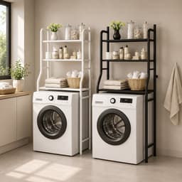 MeubelsvanJoep Wasmachine ombouw rek wit 157 x 68 x 26 cm - Wasmachine rek met opbergruimte wit - Wasmachine rek bovenlader wit - Wasmachine rek voorlader wit- Toilet kast — thumbnail 4
