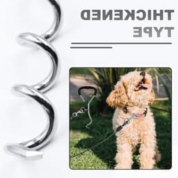 Robuuste grondanker voor honden met 3 meter oproeplijn, roestvrij en ideaal voor grote honden en trampolines — thumbnail 3