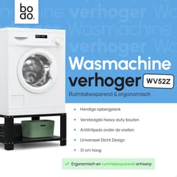 Bodo® - Wasmachine Verhoger - Kast - Ombouw met Plank - Zwart - 63x54x31cm — thumbnail 3